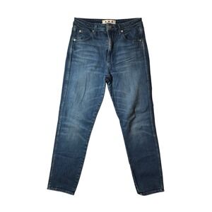 AMO High Rise Stix Crop Jeans Women's 29 Good Karma Wash Skinny USA Made Stretch